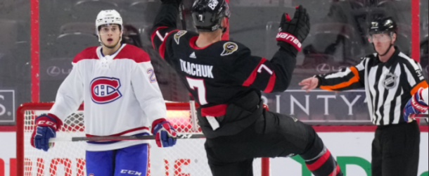 Tkachuk Leads Senators Over Canadiens